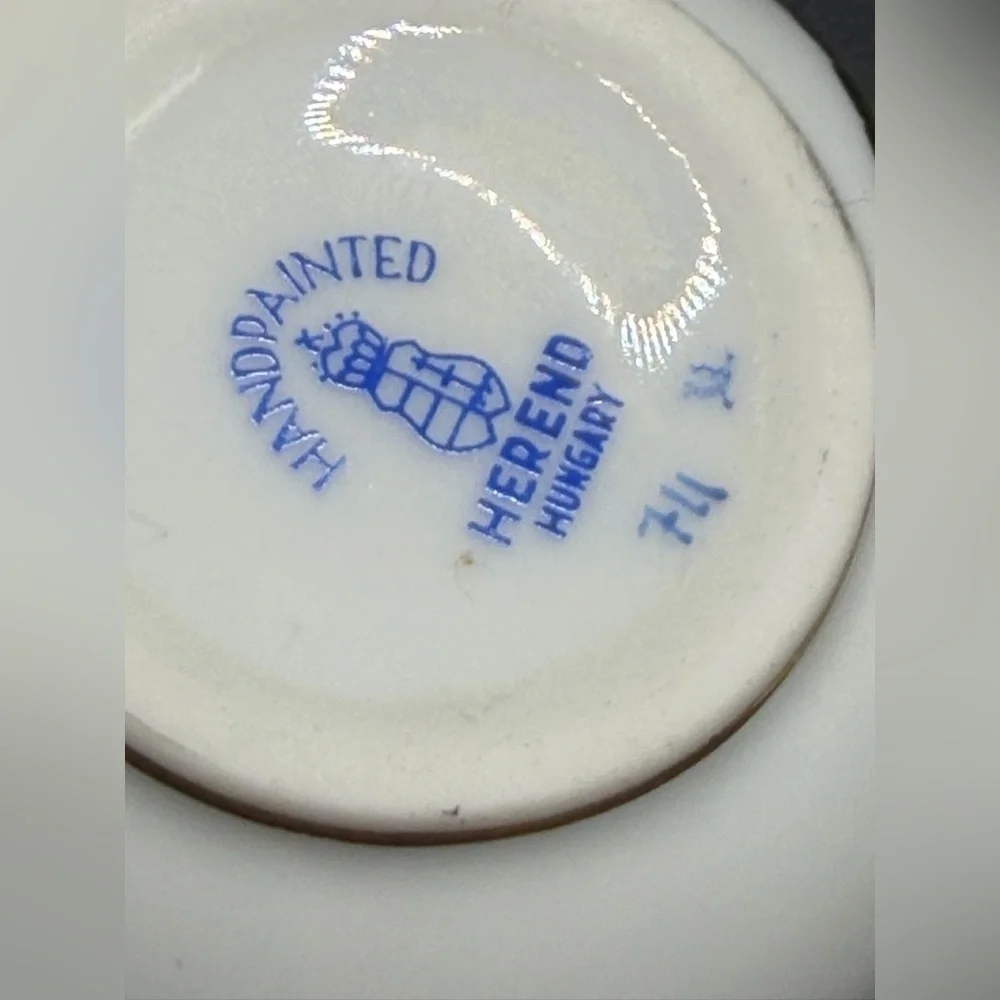 Herend Hungary Vintage Hand Painted Rothschild Bird Porcelain Teacup & Saucer